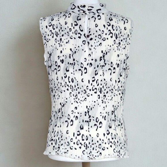 Fairfax County Women's Vintage 1980s Ivory & Black Leopard Print Blouse Size S - Picture 6 of 10